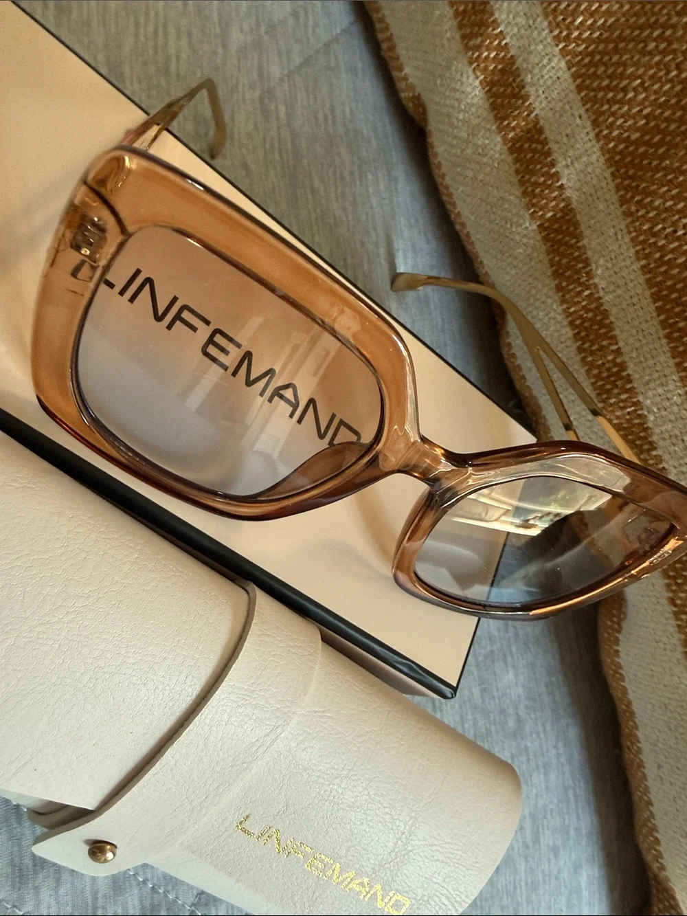 Women’s Square Gradient Sunglasses in Brown - NIB